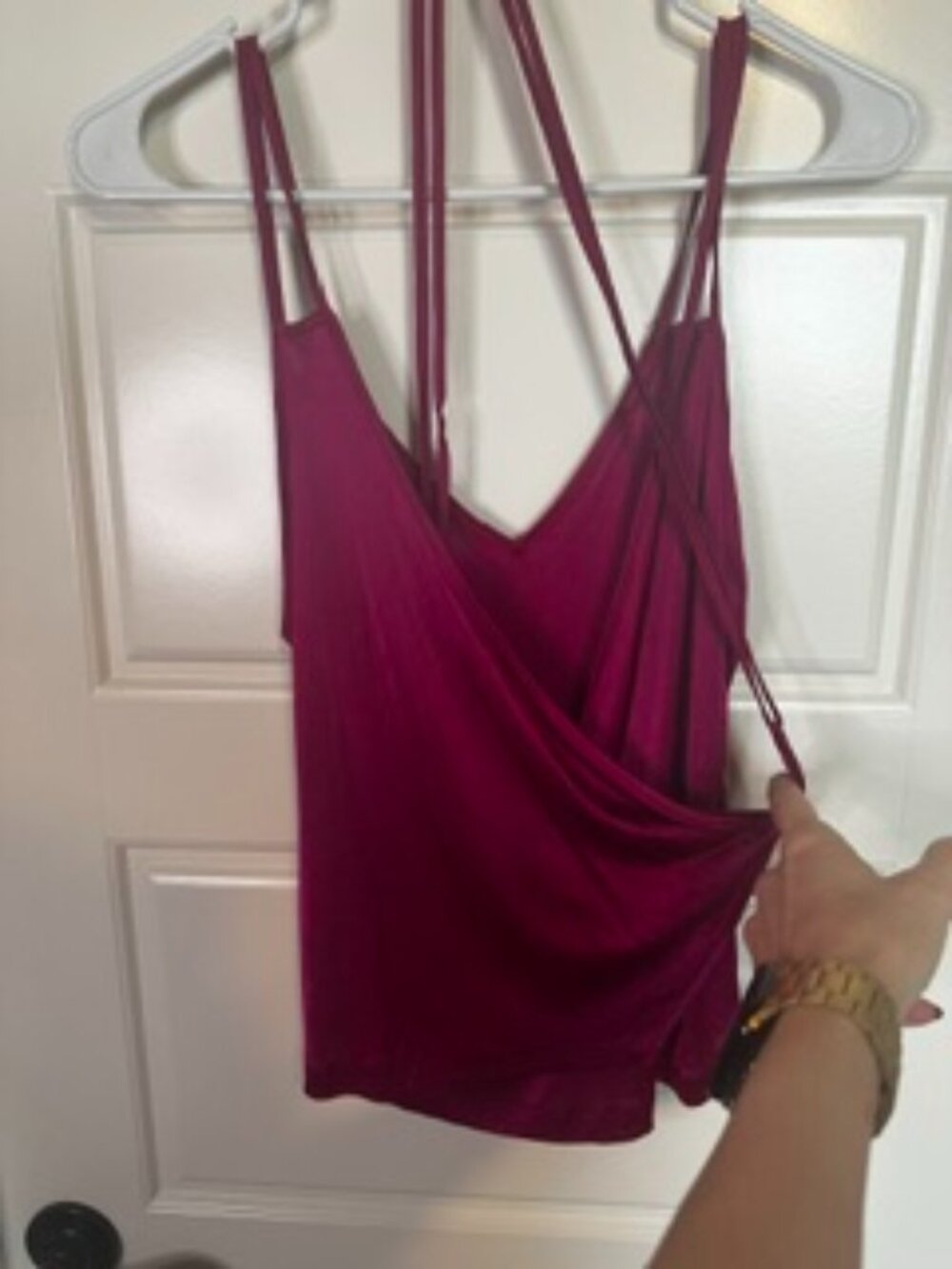 Gucci Criss Cross Tie Around Vibrant Magenta/Fuchsia Tank Top